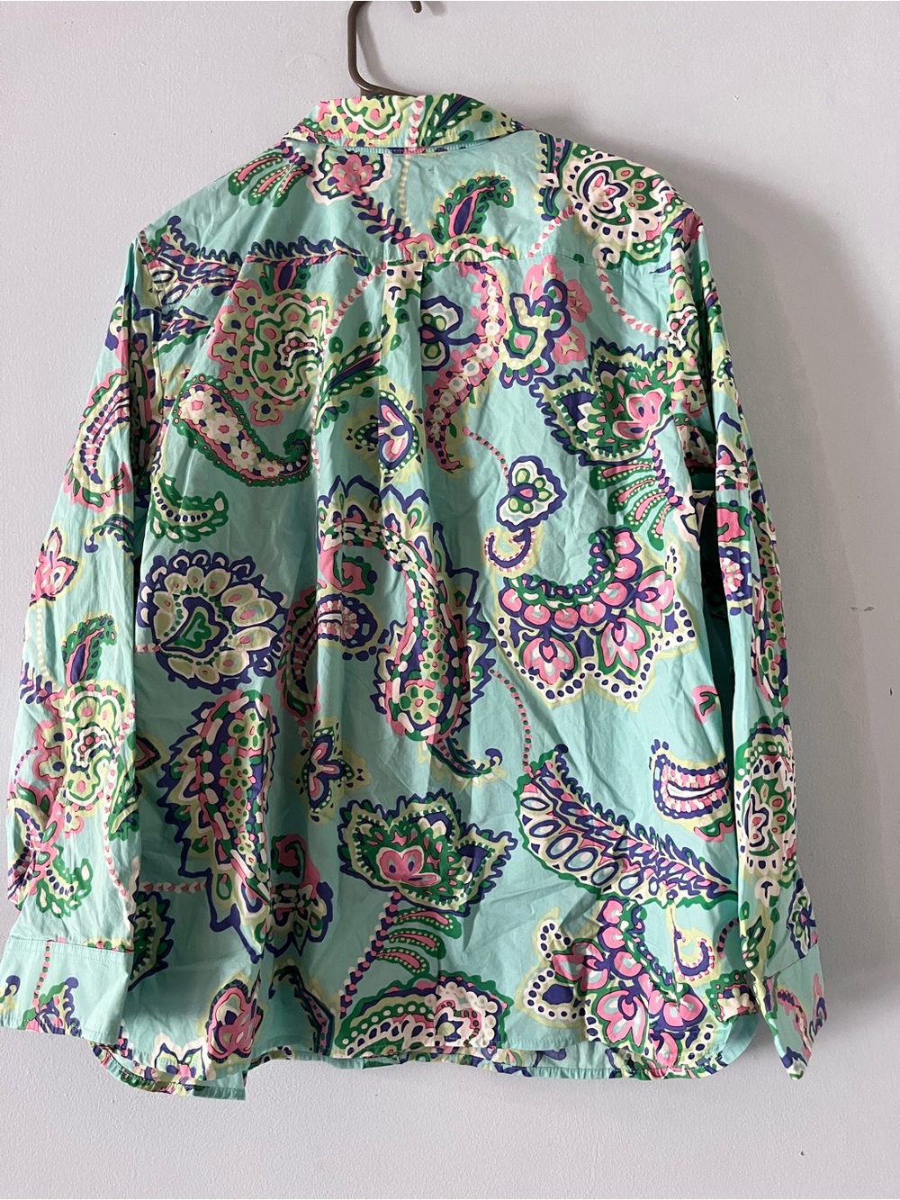 Talbots Floral Paisley Button-down Shirt NWT Petite XL 100% Cotton - Picture 5 of 7